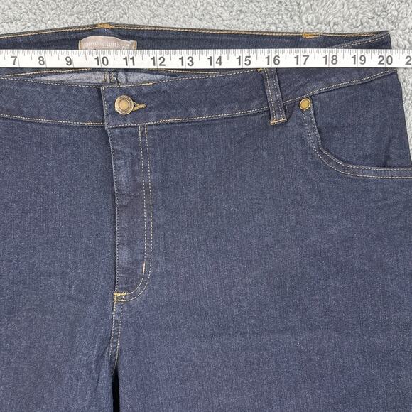 Woman Within Plus Size Denim Shorts Bermuda Style Dark Wash Size 20W - Picture 2 of 8